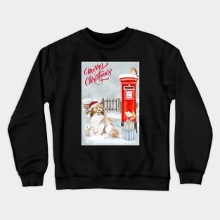 Shetland Sheepdog Merry Christmas Santa Dog Holiday Greeting Crewneck Sweatshirt